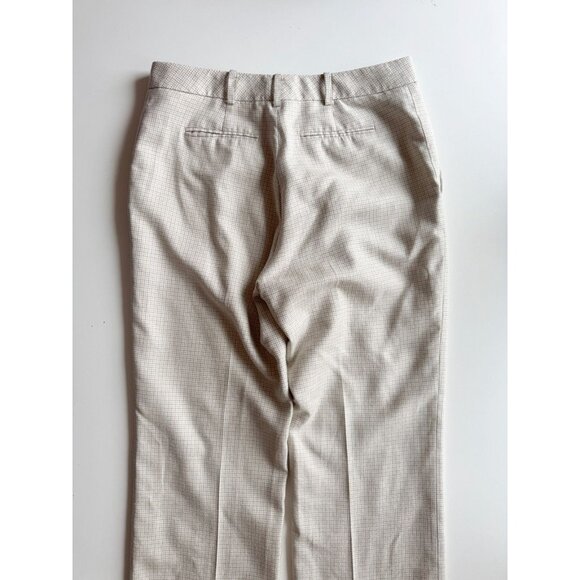 BROOKS BROTHERS Loro Piana Beige Check Wool Silk Linen Trousers Pants, Size 8 - Picture 4 of 13
